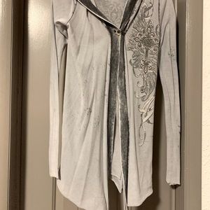 Gray sequin cardigan